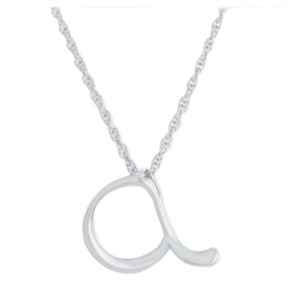 Giani Bernini Script Initial “a” 18” Pendant Necklace in Sterling Silver